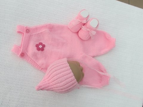 Strickanleitung Babyset  RAMSEY Gr. 50 3-teilig für Reborn und Baby