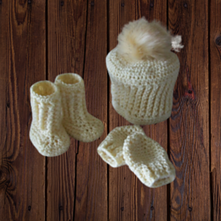 Baby girl crochet pattern hat set