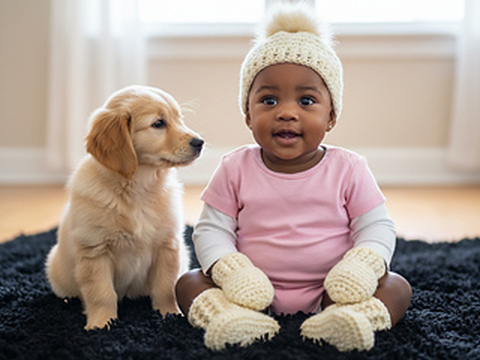 Baby girl crochet pattern hat set