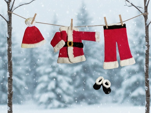 Crochet Pattern baby santa suit