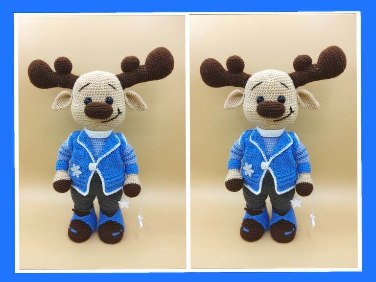 Häkelanleitung / Amigurumi / Ebbo der Elch