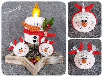 Häkelanleitung Das Schneemann Kerzerl