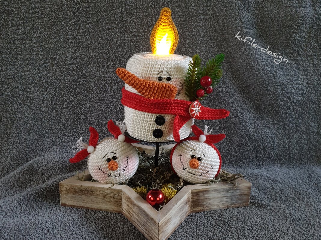 Häkelanleitung Das Schneemann Kerzerl - Bild 2