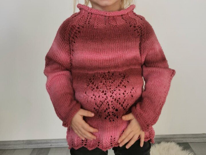 Strickanleitung Kinderpulli "Schneeflocke"