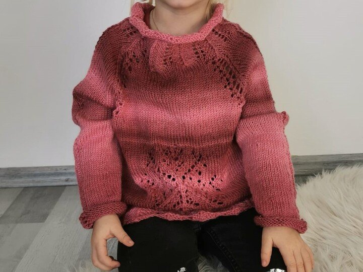 Strickanleitung Kinderpulli "Schneeflocke"