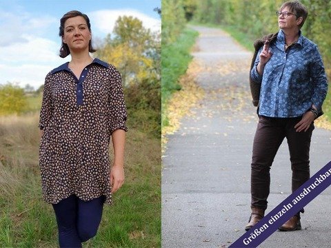 Anleitung Ariane Hemdbluse mit Poloverschluss von 32 - 56