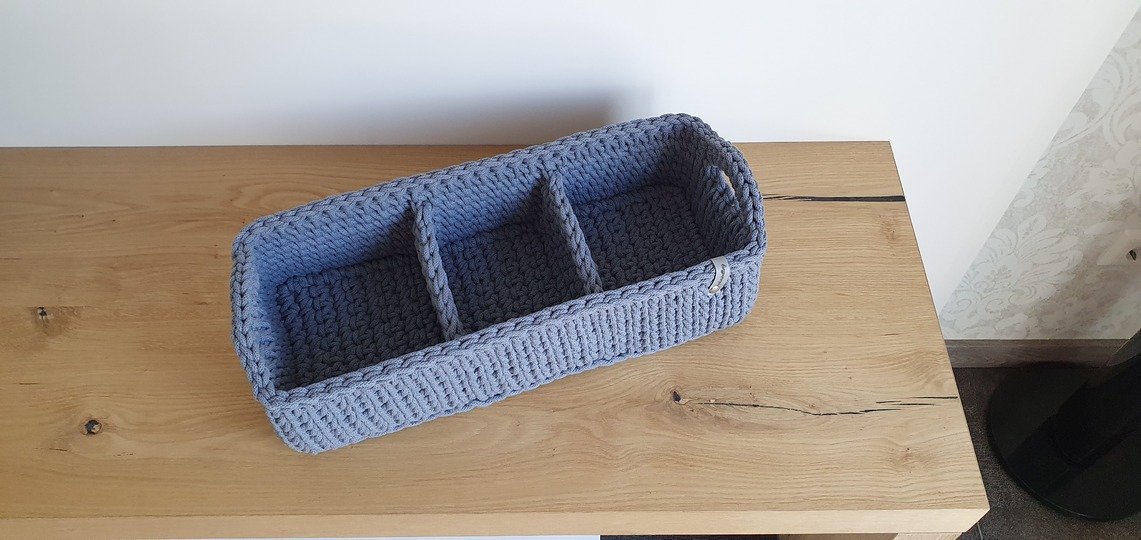 Anleitung Organizer aus Baumwollkordel mit 2 Zwischenwänden