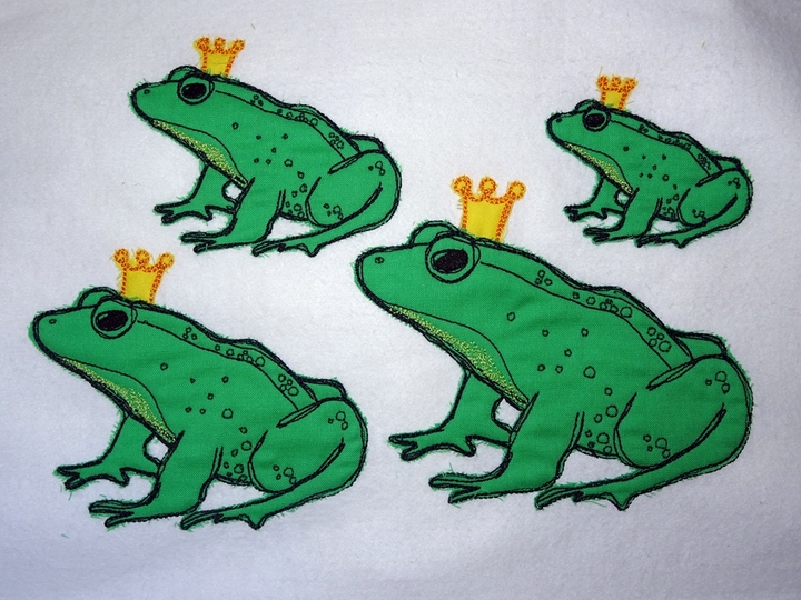 Scribble Kritzel Frosch Froschkönig Stickdatei Doodle