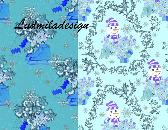 Winter Blue Christmas, digital paper