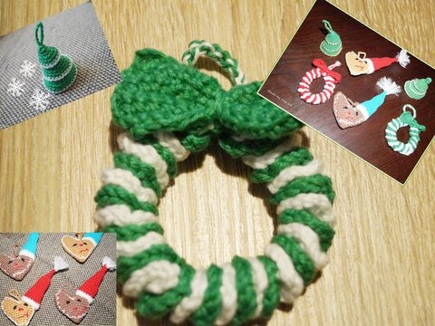 weihnachtliche Anhänger für Christbaum, Sträuße etc. Häkelanleitung