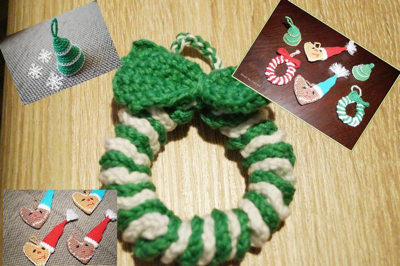 weihnachtliche Anhänger für Christbaum, Sträuße etc. Häkelanleitung