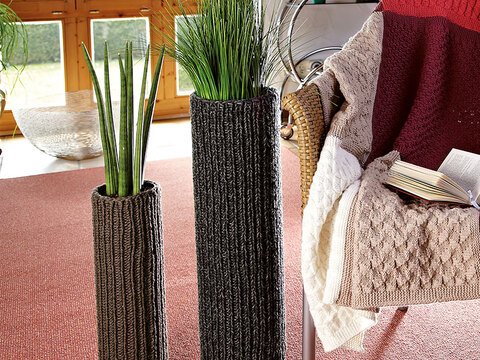 Strickanleitung Manschette für Zylindervase "Record" 761015/16