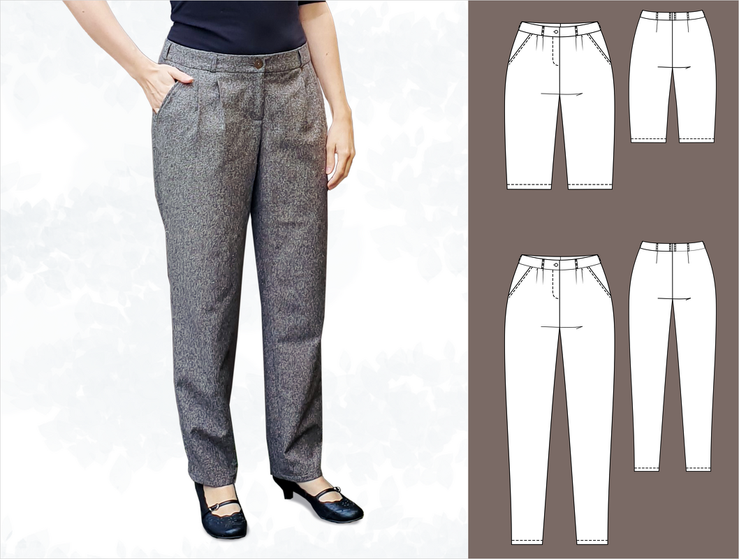 Ella – Elegante Bundfaltenhose kurz oder lang für Damen (Gr. 34-50, A4+A0)