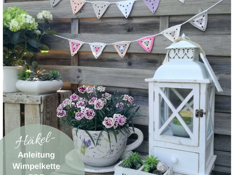 Häkelanleitung Granny-Wimpelkette