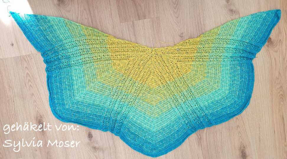 Anleitung: 5-Eck-Tuch “Sonnenstrahlen”