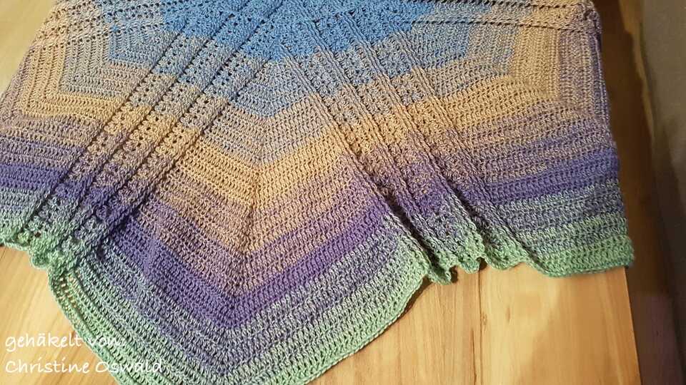 Anleitung: 5-Eck-Tuch “Sonnenstrahlen”