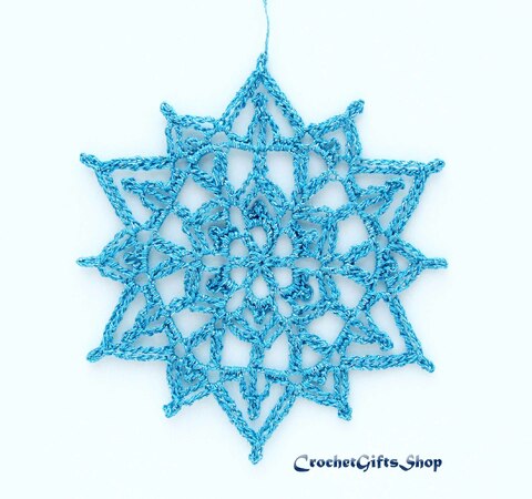 Crochet Pattern Christmas Snowflake Ornaments (12)