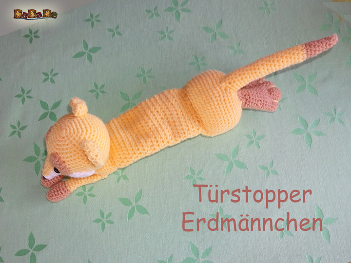 Klemmschutz Erdmännchen, gehäkelt von DaDaDe