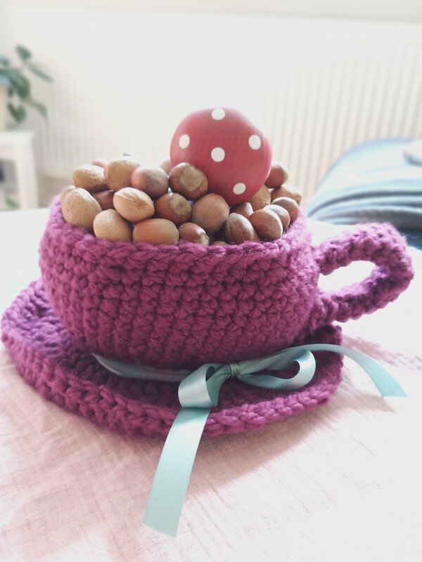 Anleitung zum Häkeln einer Deko- Tasse