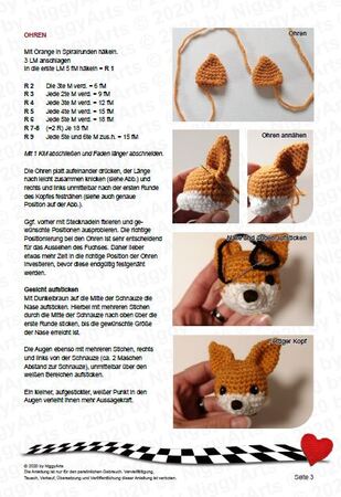 little fox - crochet pattern by NiggyArts