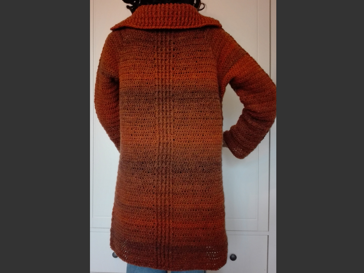 offene Jacke Gomitolo  Gr. M /L Reliefstreifen Häkelanleitung