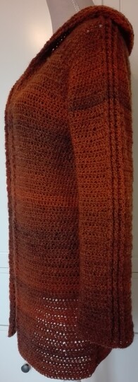 offene Jacke Gomitolo  Gr. M /L Reliefstreifen Häkelanleitung