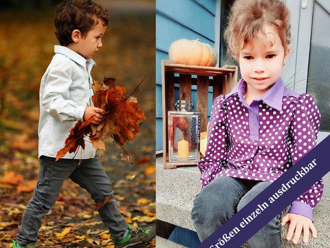 Kinder Blusen oder Hemdenschnittmuster von 92 - 134