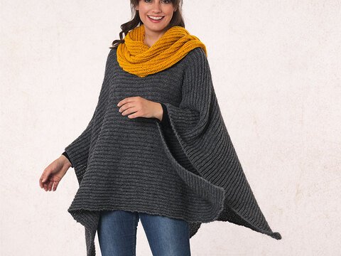 Strickanleitung Damenponcho "Como" 761059