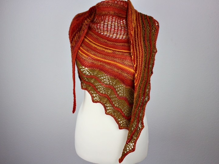 Asymmetrical Shawl Knitting Pattern PDF with Lace Border – Montana