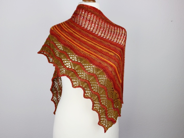 Asymmetrical Shawl Knitting Pattern PDF with Lace Border – Montana