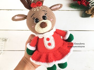 Crochet Amigurumi Pattern Christmas Reindeer Garsey Doe