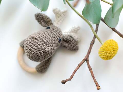 Häkelanleitung - Rentier - Beißring & Rassel