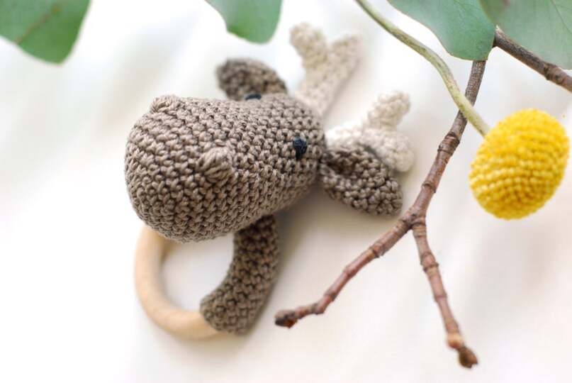 Häkelanleitung - Rentier - Beißring & Rassel