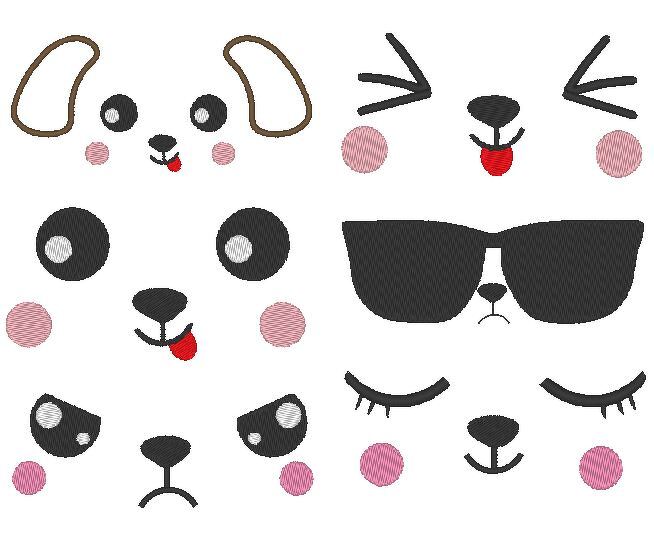 Hund Hunde Gesichter Stickdatei - Bild 2