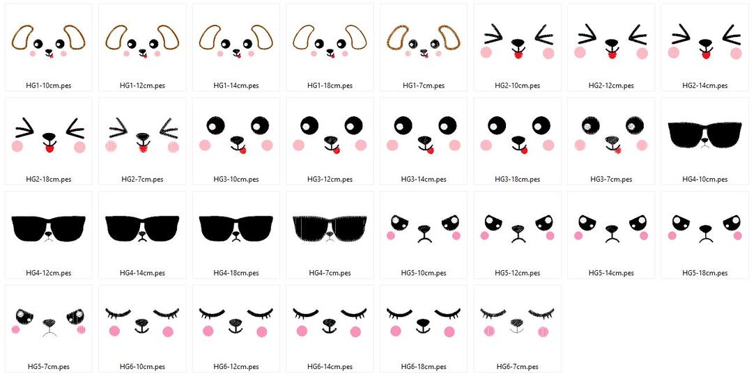 Hund Hunde Gesichter Stickdatei