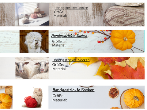 Banderolen für Socken zum ausdrucken