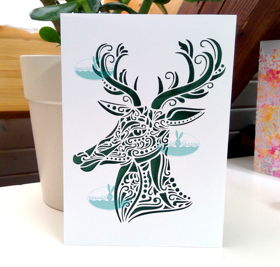 Plotterdatei SVG DXF Hirsch