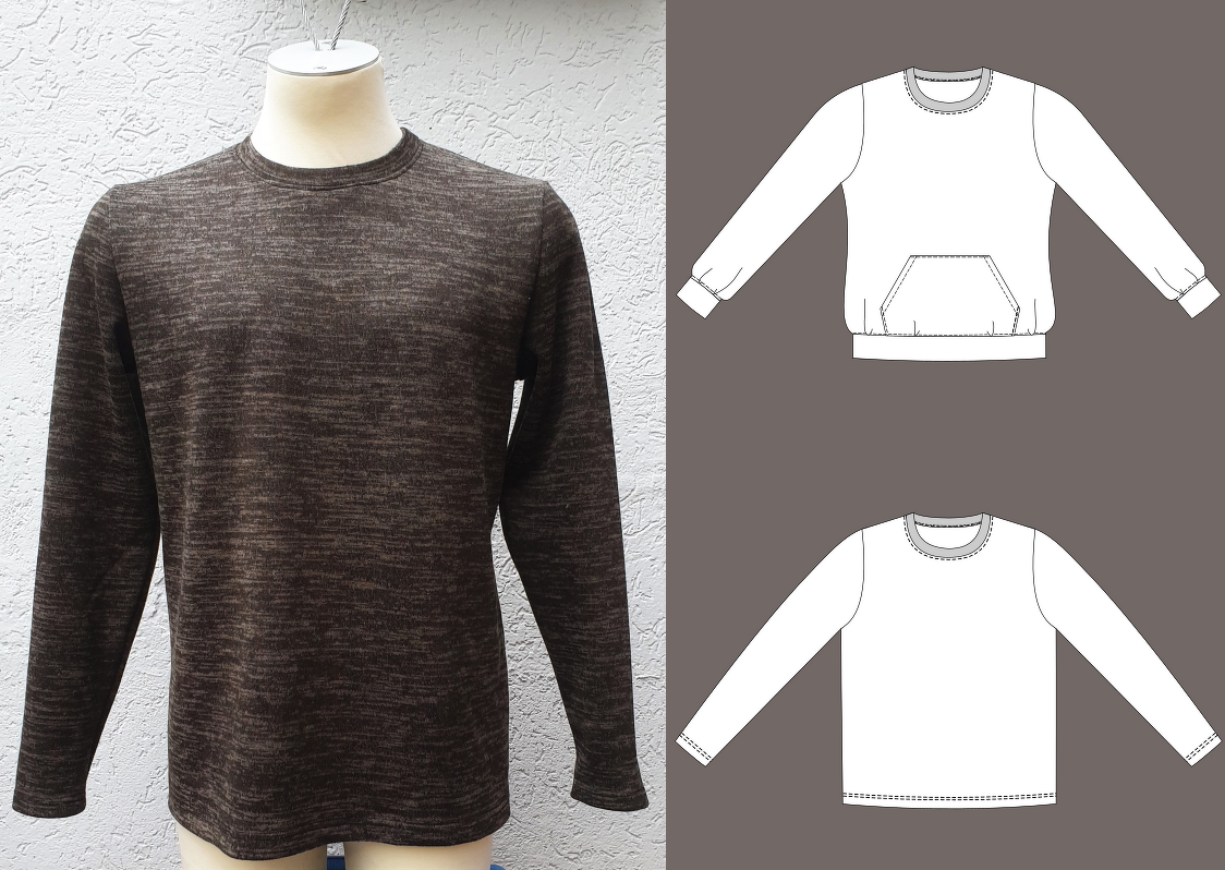 Tom – Herrenpullover mit Kängurutasche, Sweatshirt für Alltag, Gr. 44-60
