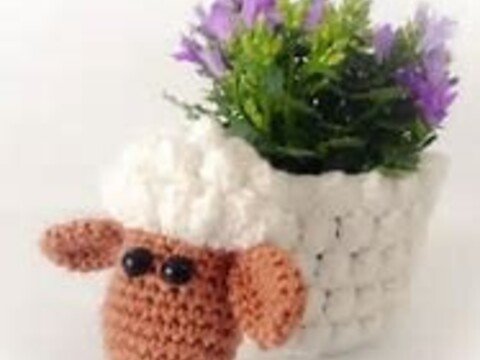 Häkelanleitung Schafübertopf