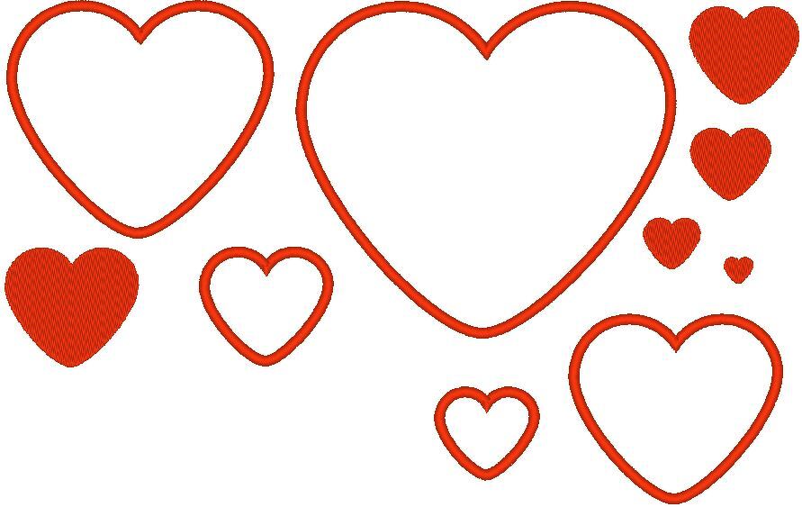 Herz Liebe Stickdatei gefüllt Appli - Bild 4