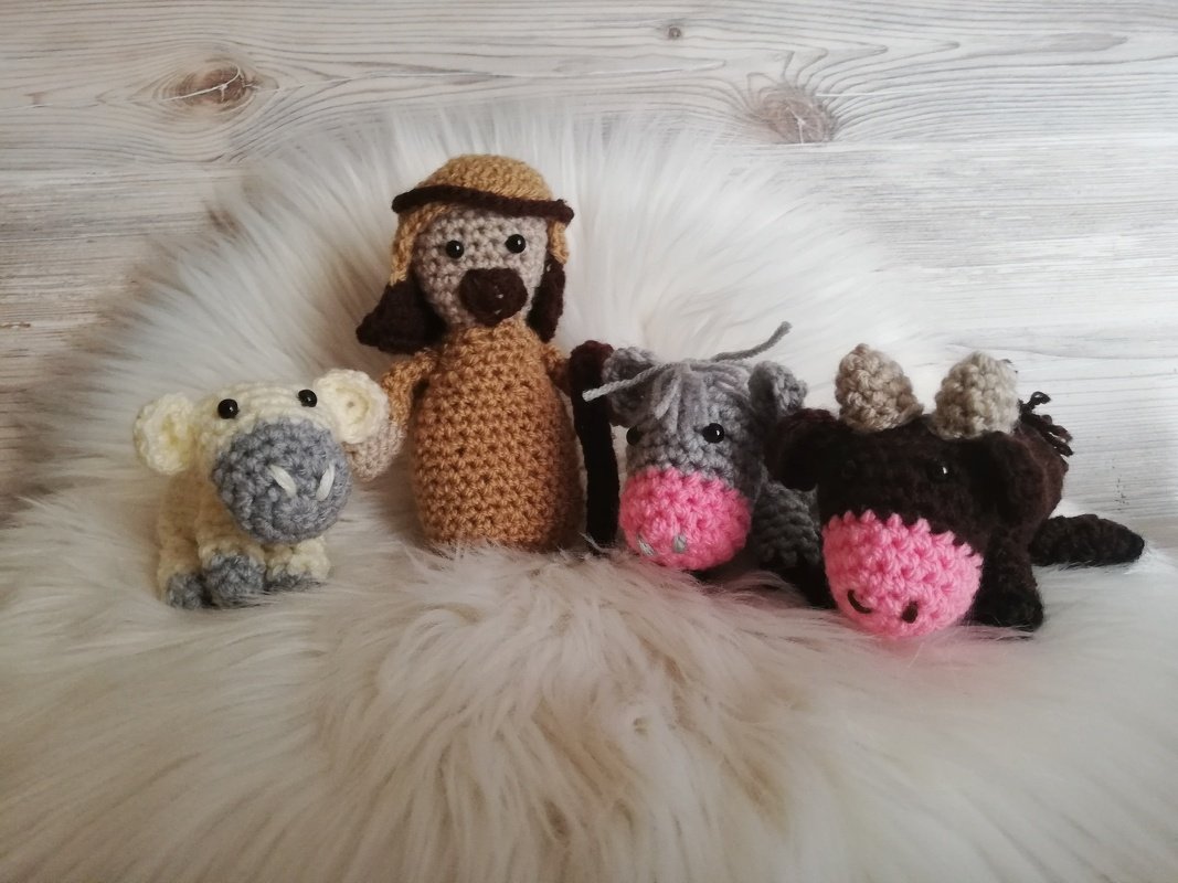 Hirte mit Schaf, Ochse und Esel - Krippenfiguren - Bild 8