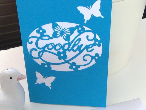 Karte Good by Plotterdatei SVG DXF