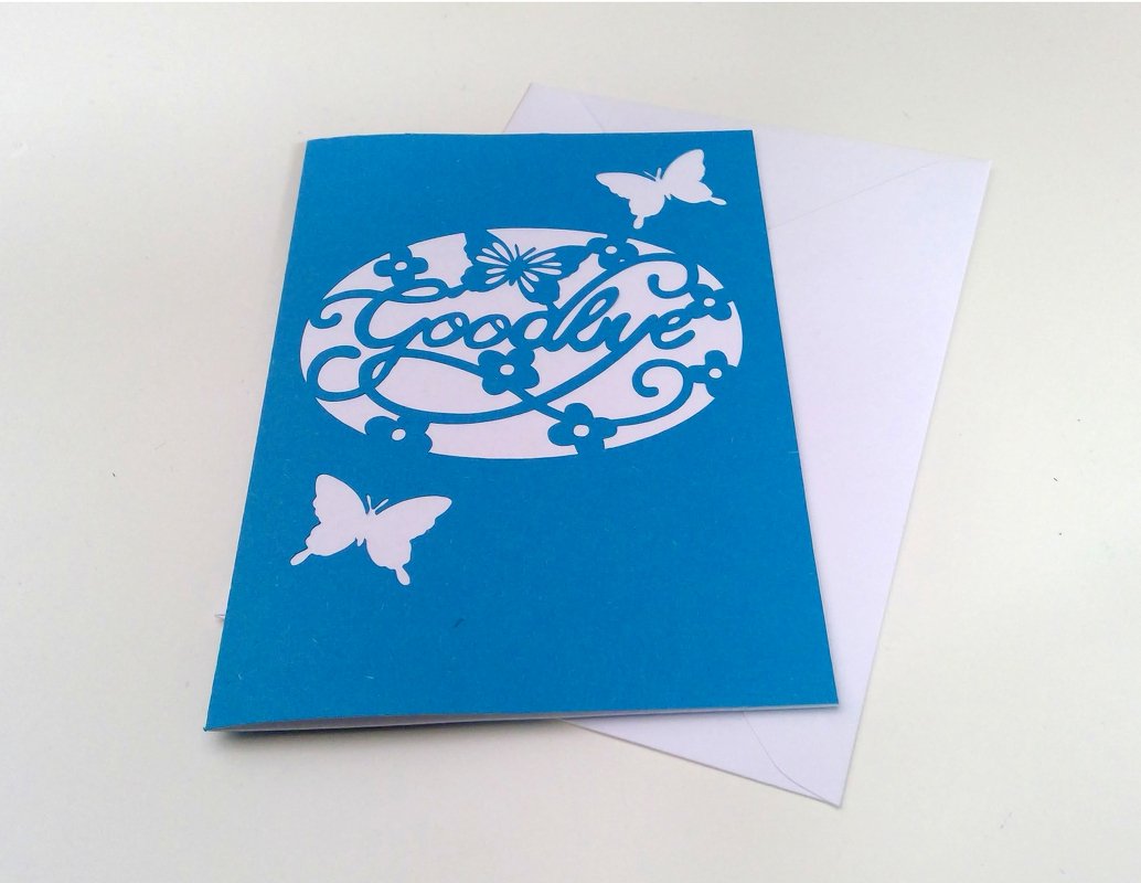 Karte Good by Plotterdatei SVG DXF FCM - Bild 2