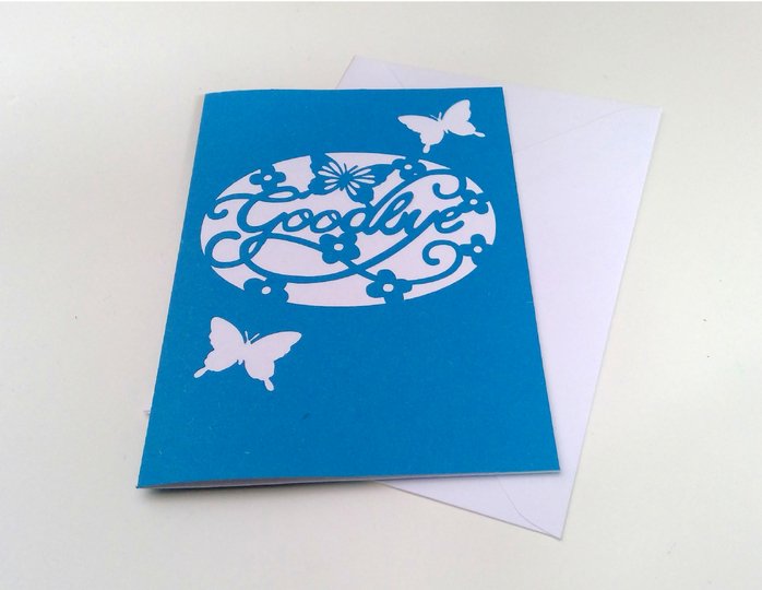 Karte Good by Plotterdatei SVG DXF