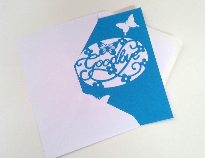 Karte Good by Plotterdatei SVG DXF