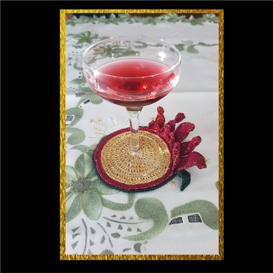 Häkelanleitung für  Untersetzer Weihnachsstern (Blume)