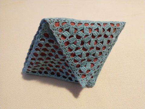 Anleitung schiefe geklöppelte Tasche