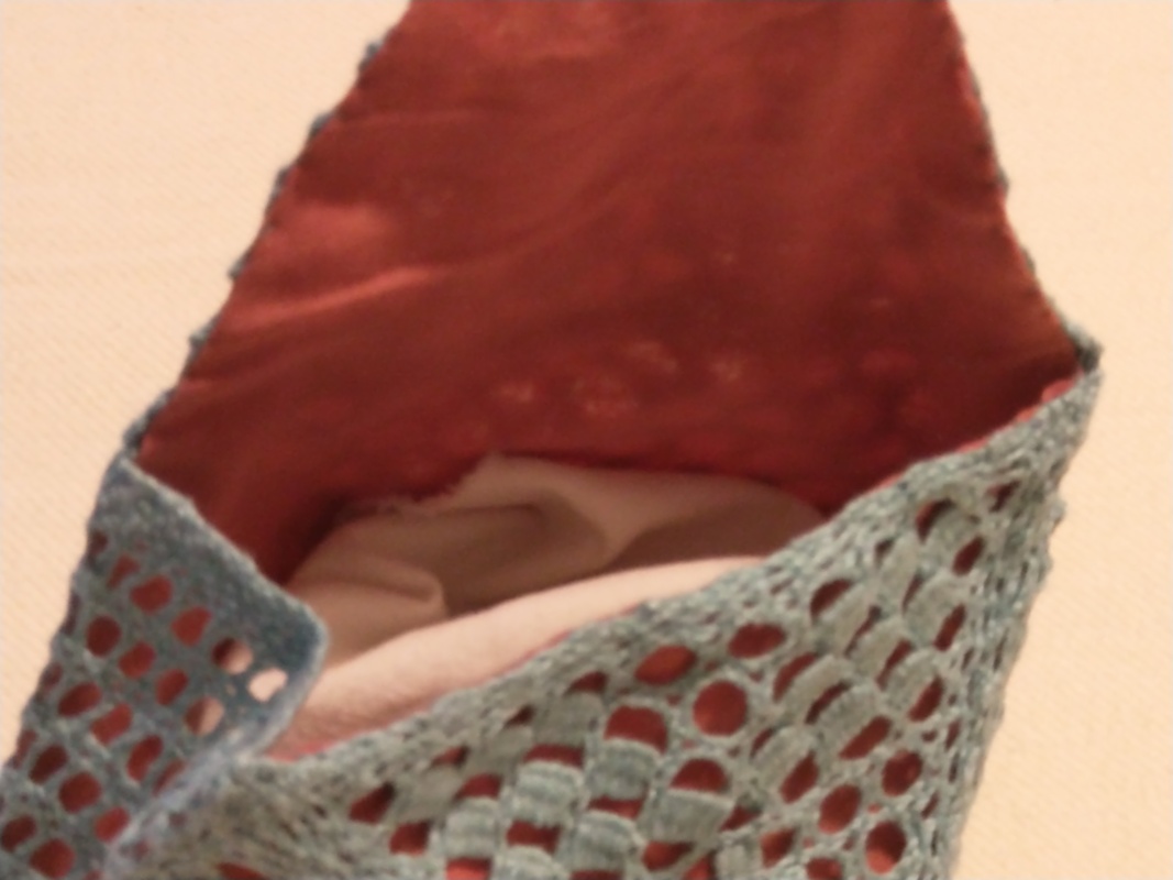 Anleitung schiefe geklöppelte Tasche