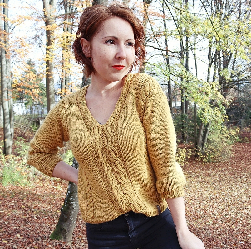 Strickanleitung Sweater ++ Honeycable ++ Größen XS-XL