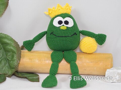 Froschkönig Louis, Amigurumi, Häkelanleitung